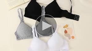 Yintry : 3 Soutiens-Gorge de Sport en Coton pour Adolescentes